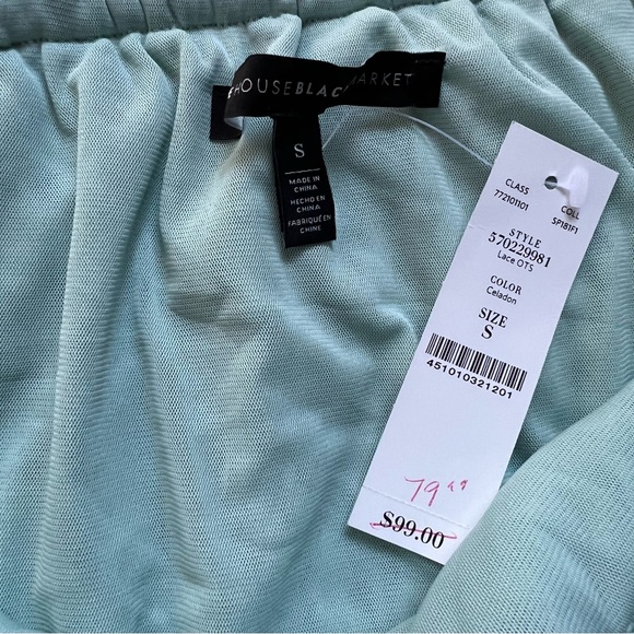 WHBM Mint Off-the-Shoulder Lace Top - Picture 8 of 9